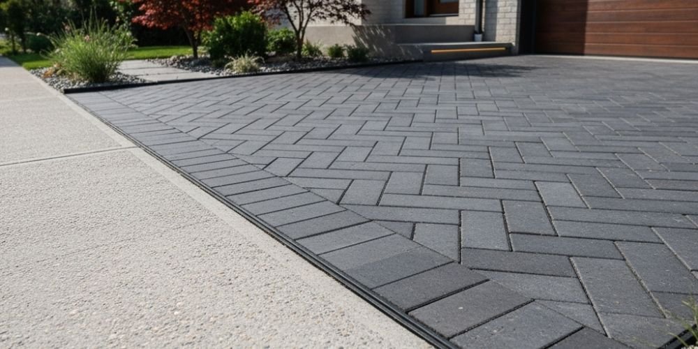 Paver driveway expansion showing skilled concrete craftsmanship